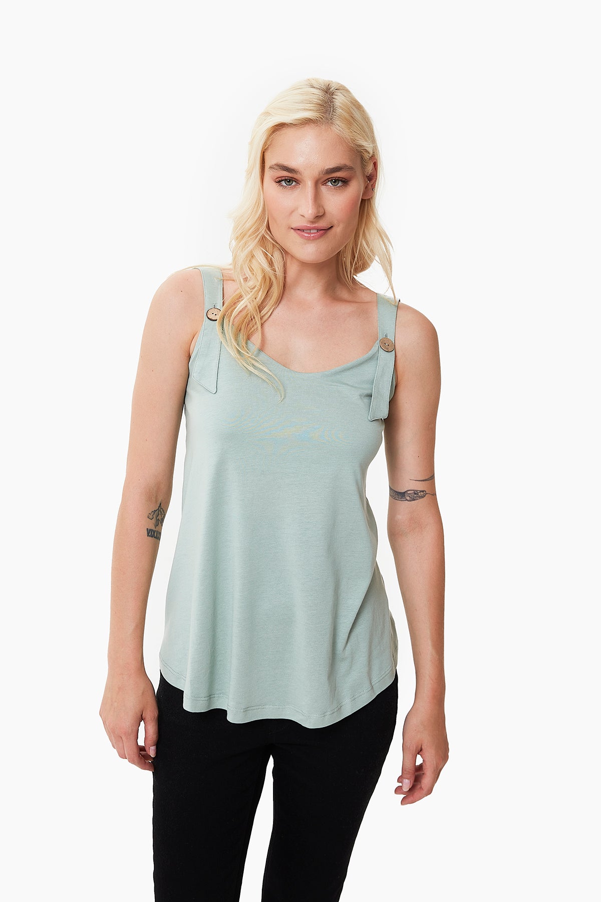 Emery Düğme Detaylı Hamile Atlet Mint önden görünüm