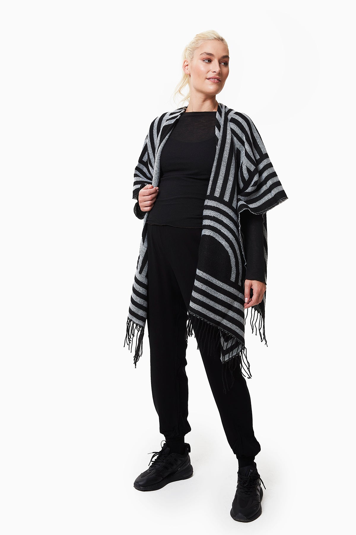 Lori Dökümlü Hamile Pantolon siyah önden görünüm