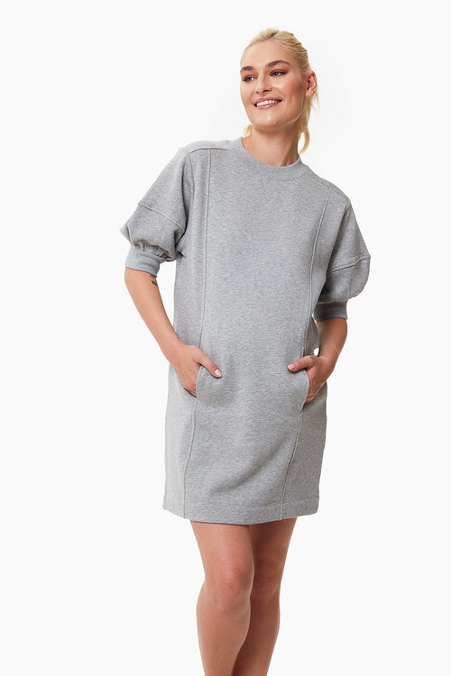 Anna sweatshirt hamile elbise gri önden görünüm