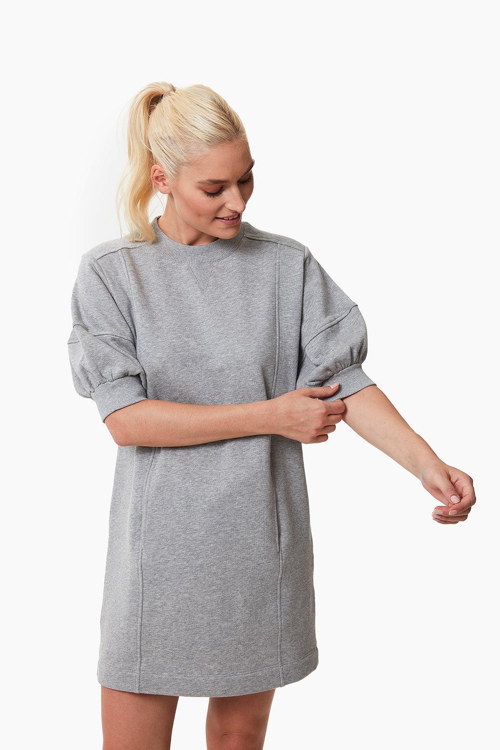 Anna sweatshirt hamile elbise gri önden görünüm