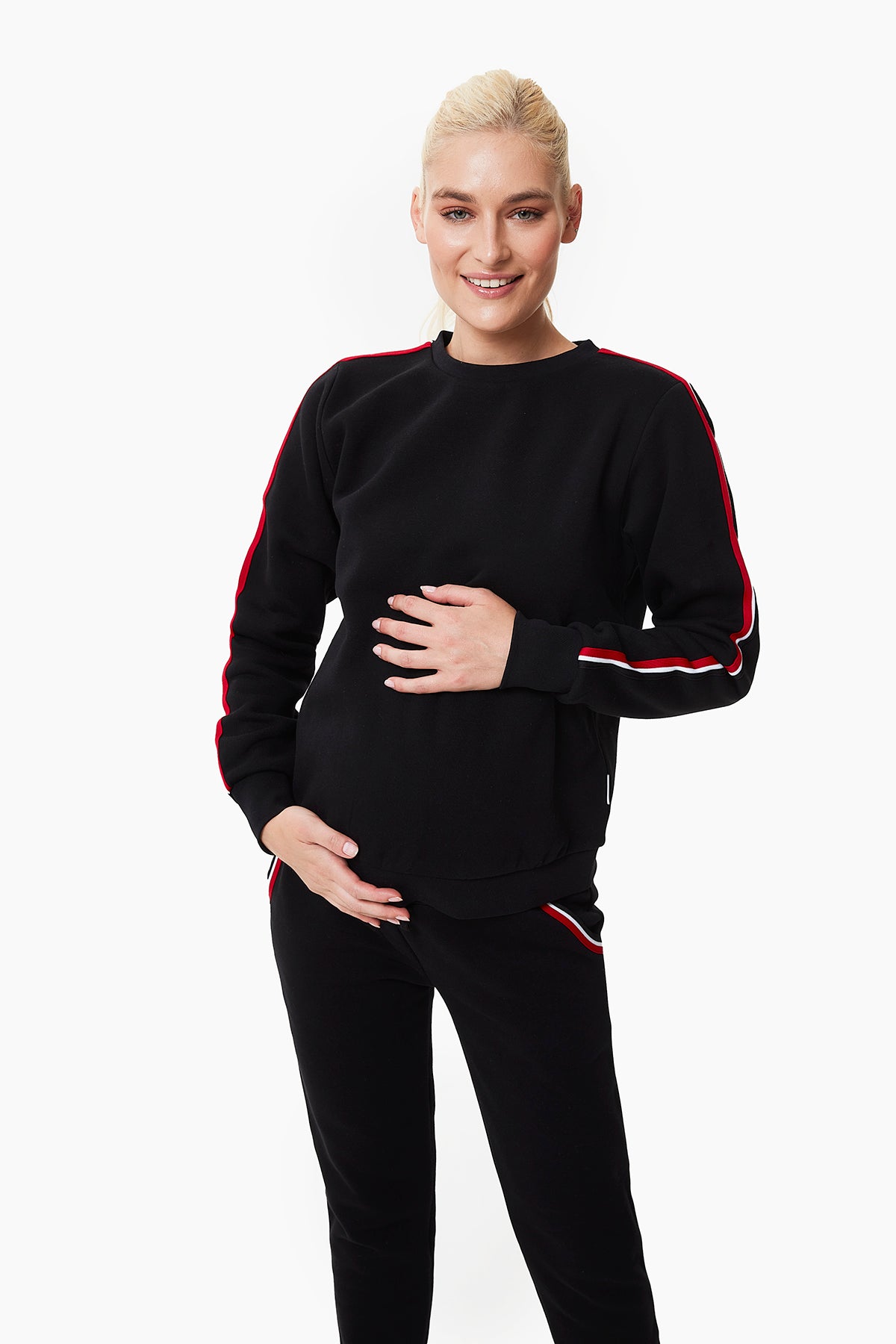 Silvia Hamile Eşofman Takımı Siyah önden görünüm