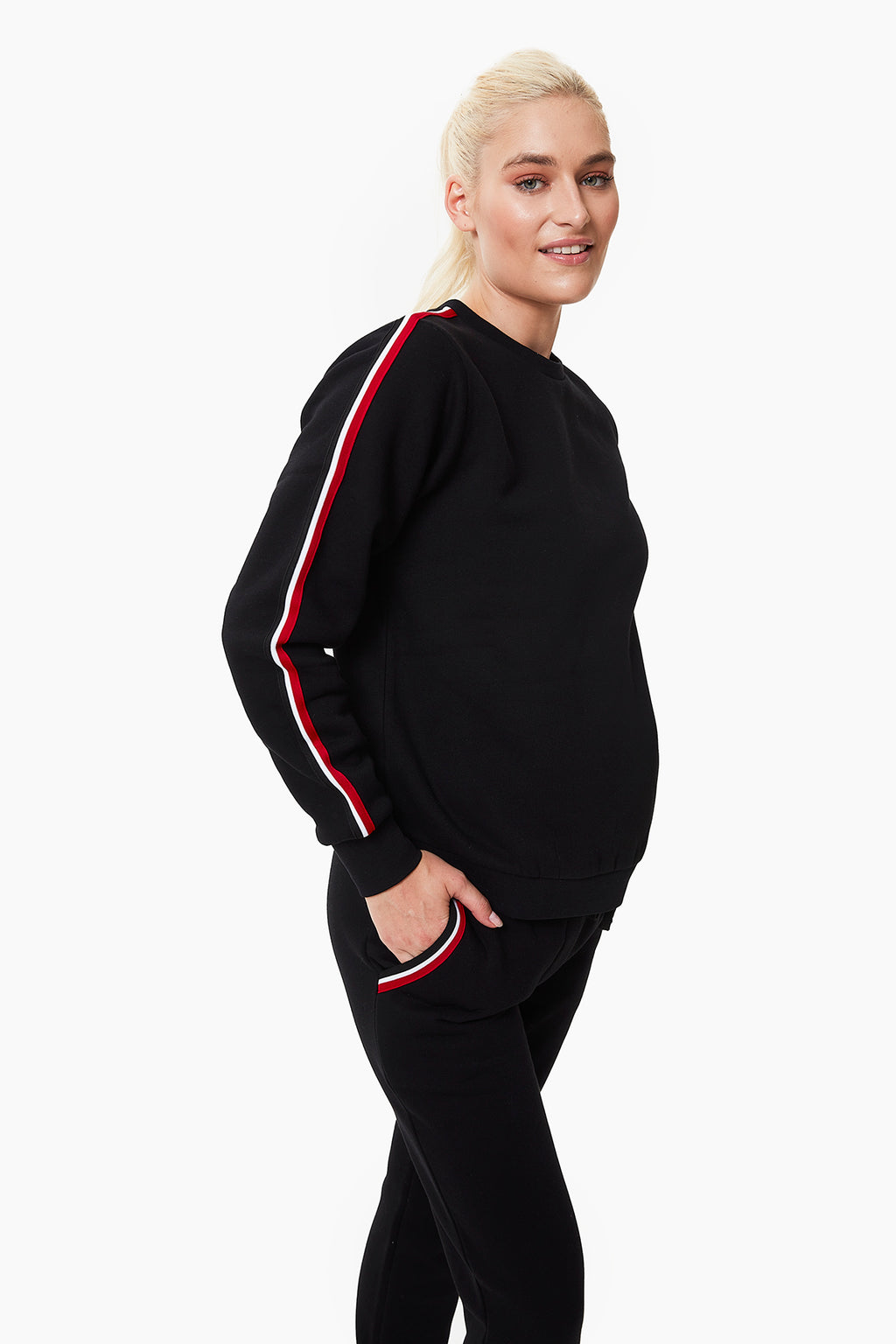 Silvia Hamile Eşofman Takımı Siyah yandan görünüm