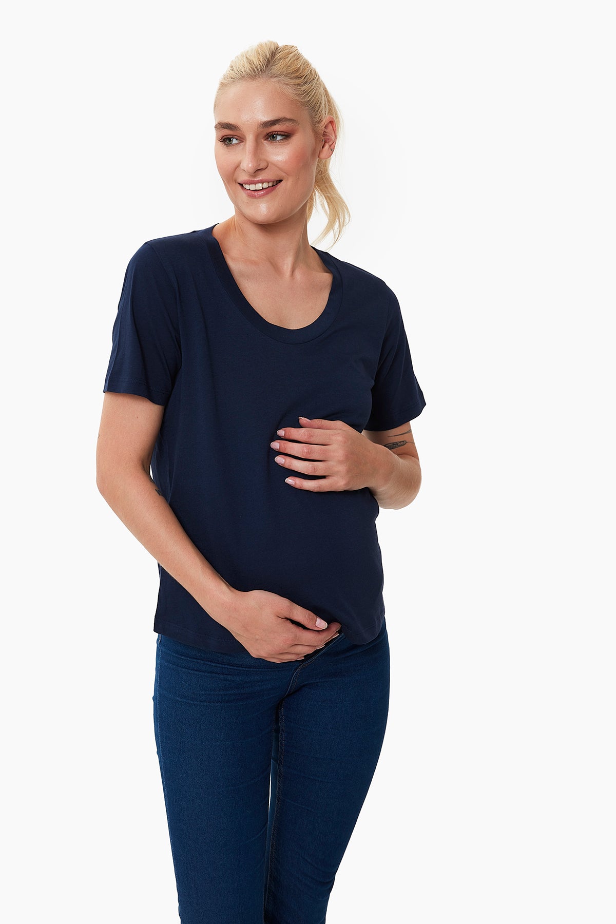 Ellie Hamile T-Shirt lacivert önden görünüm