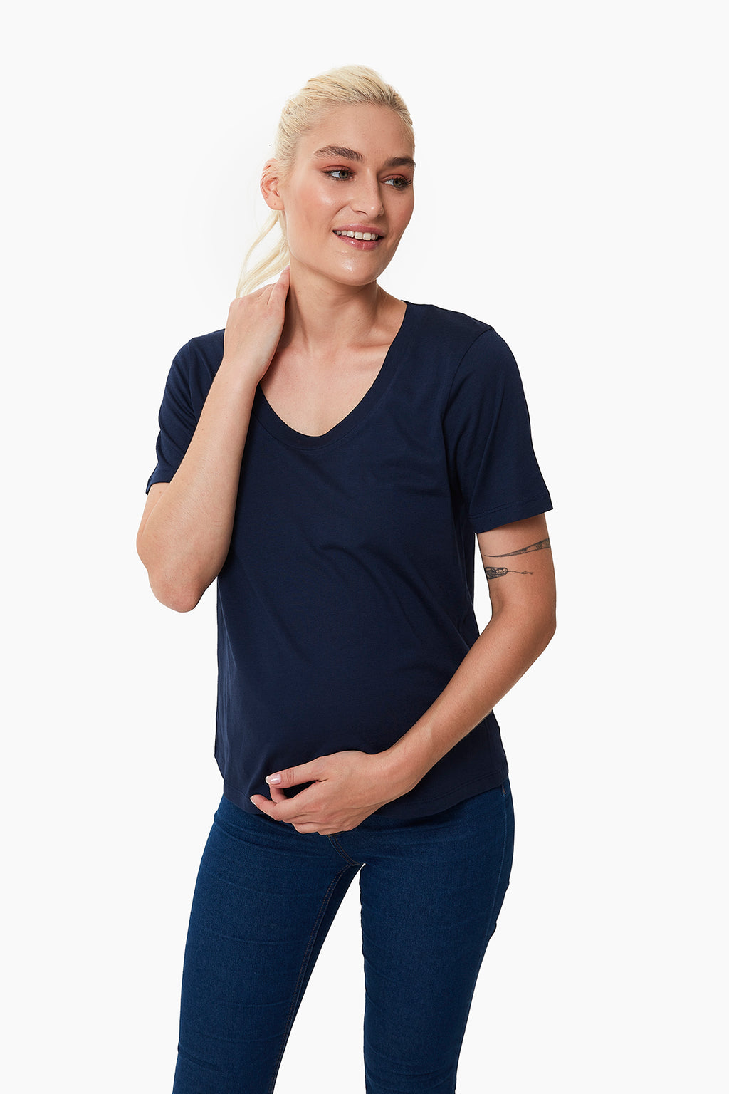 Ellie Hamile T-Shirt lacivert önden görünüm