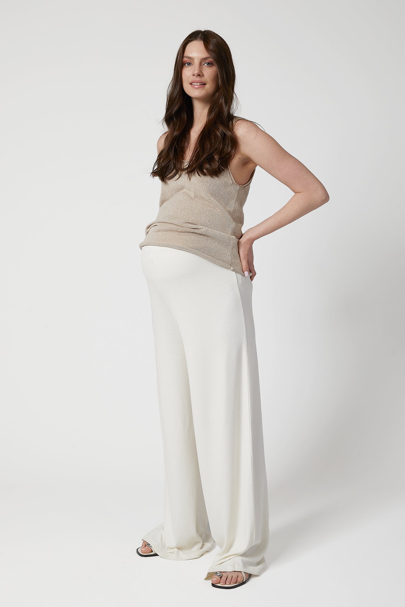 Celine Hamile Pantolon Beyaz yandan görünüm