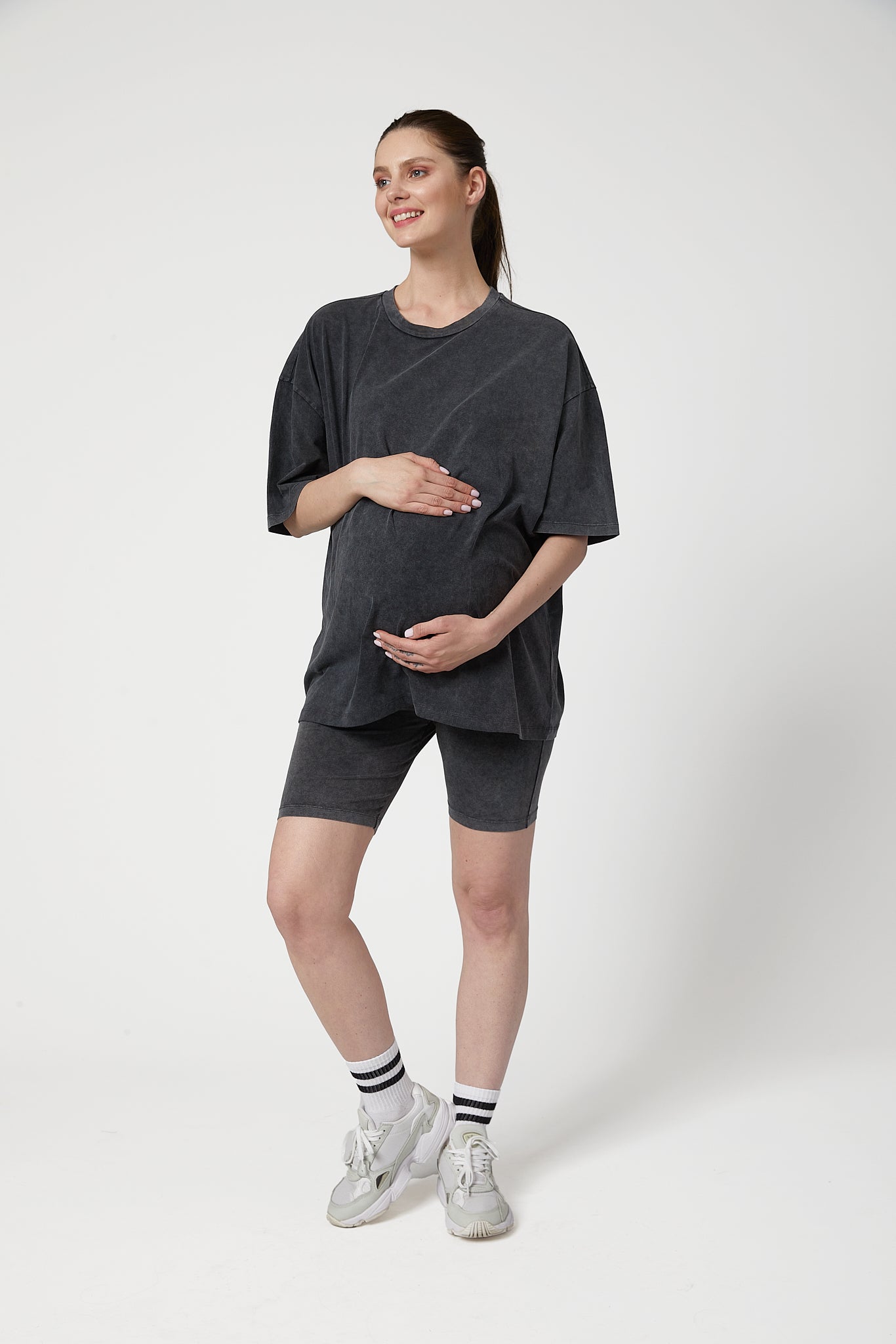 Lea Hamile Takım koyu gri önden görünüm