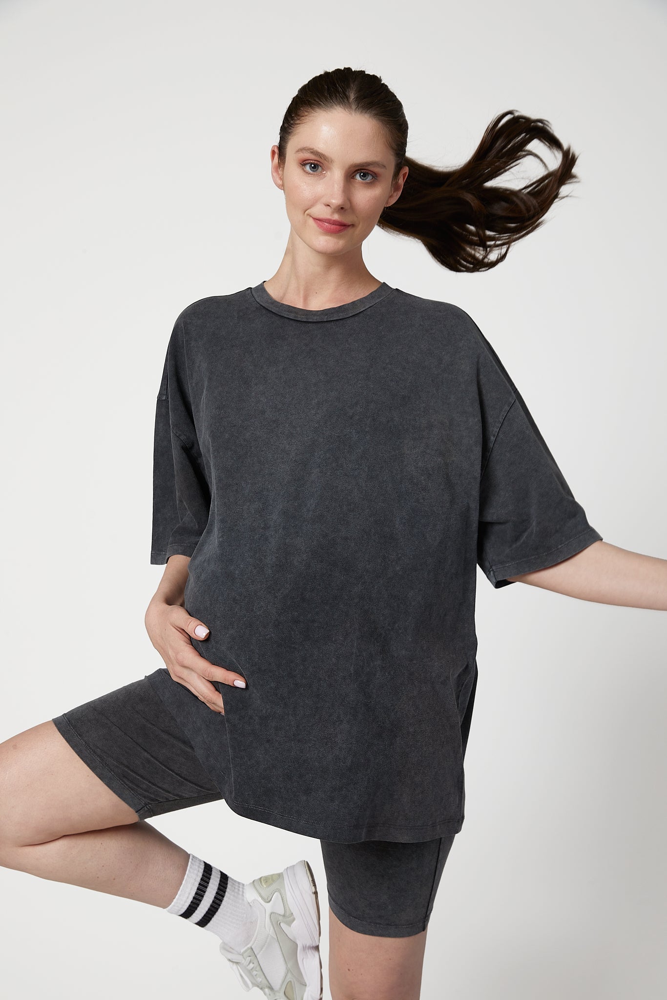 Lea Hamile Takım koyu gri önden görünüm