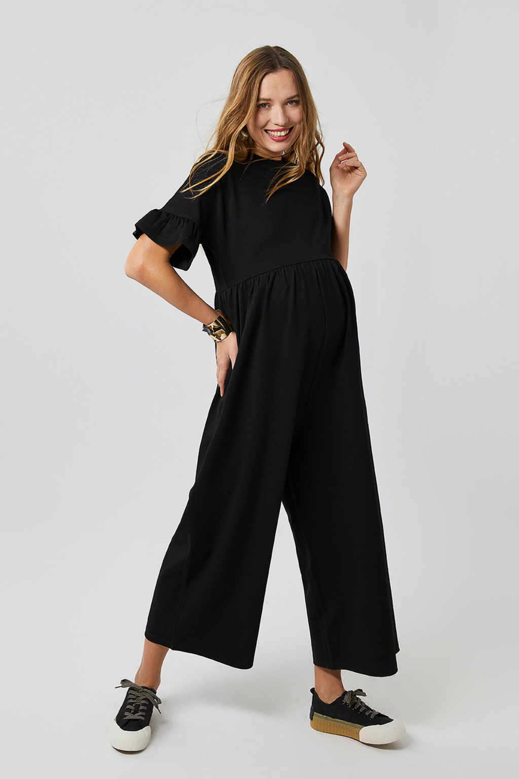 Lilyana Hamile Tulum Siyah önden görünüm