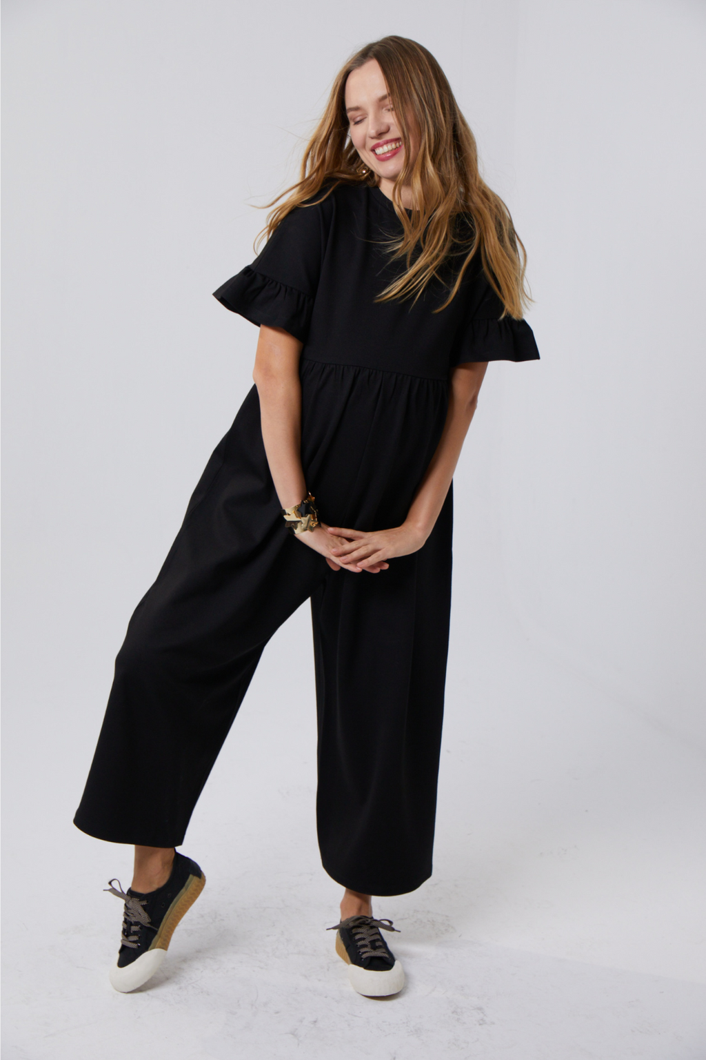 Lilyana Hamile Tulum Siyah önden görünüm