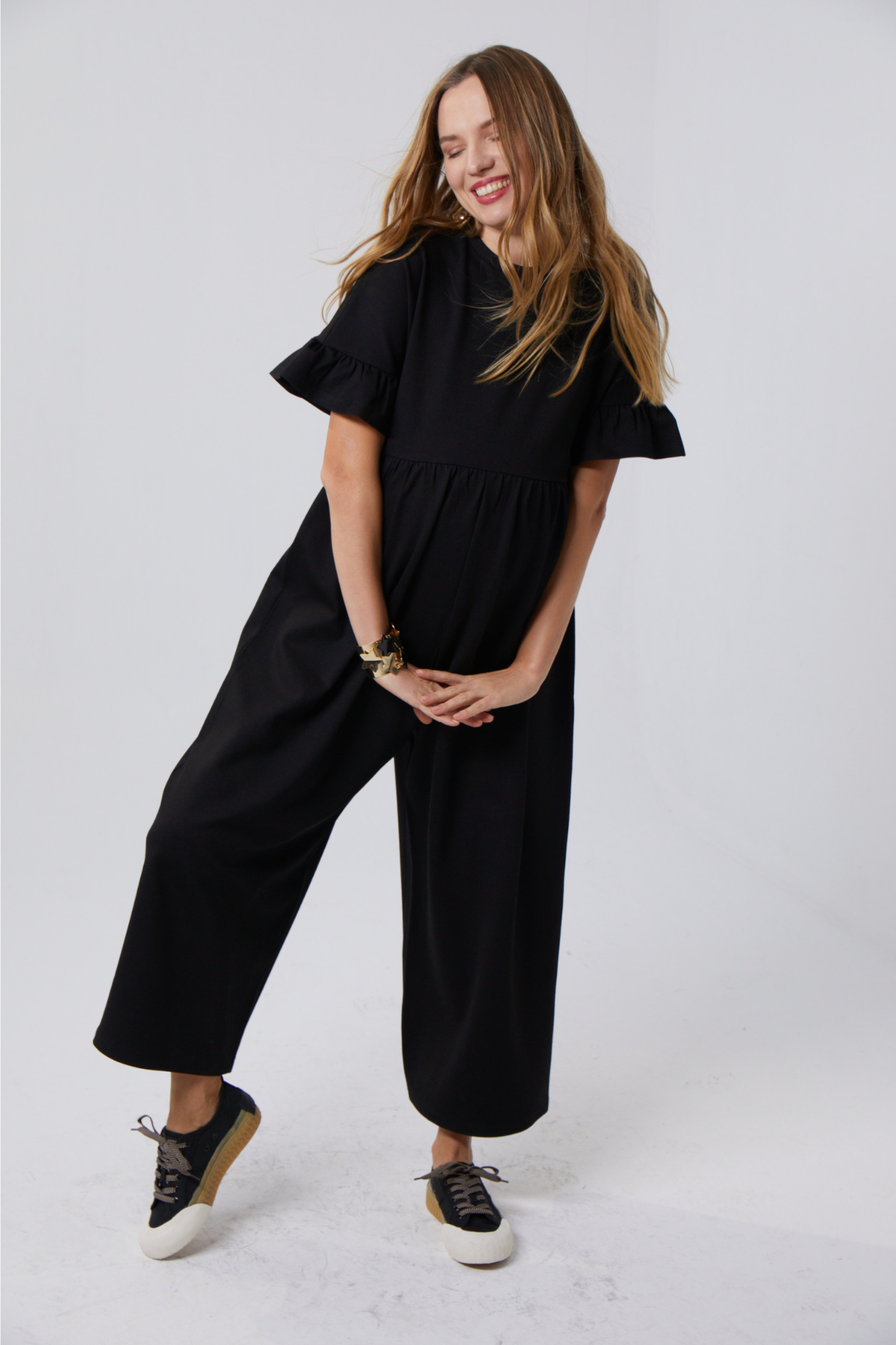 Lilyana Hamile Tulum Siyah önden görünüm