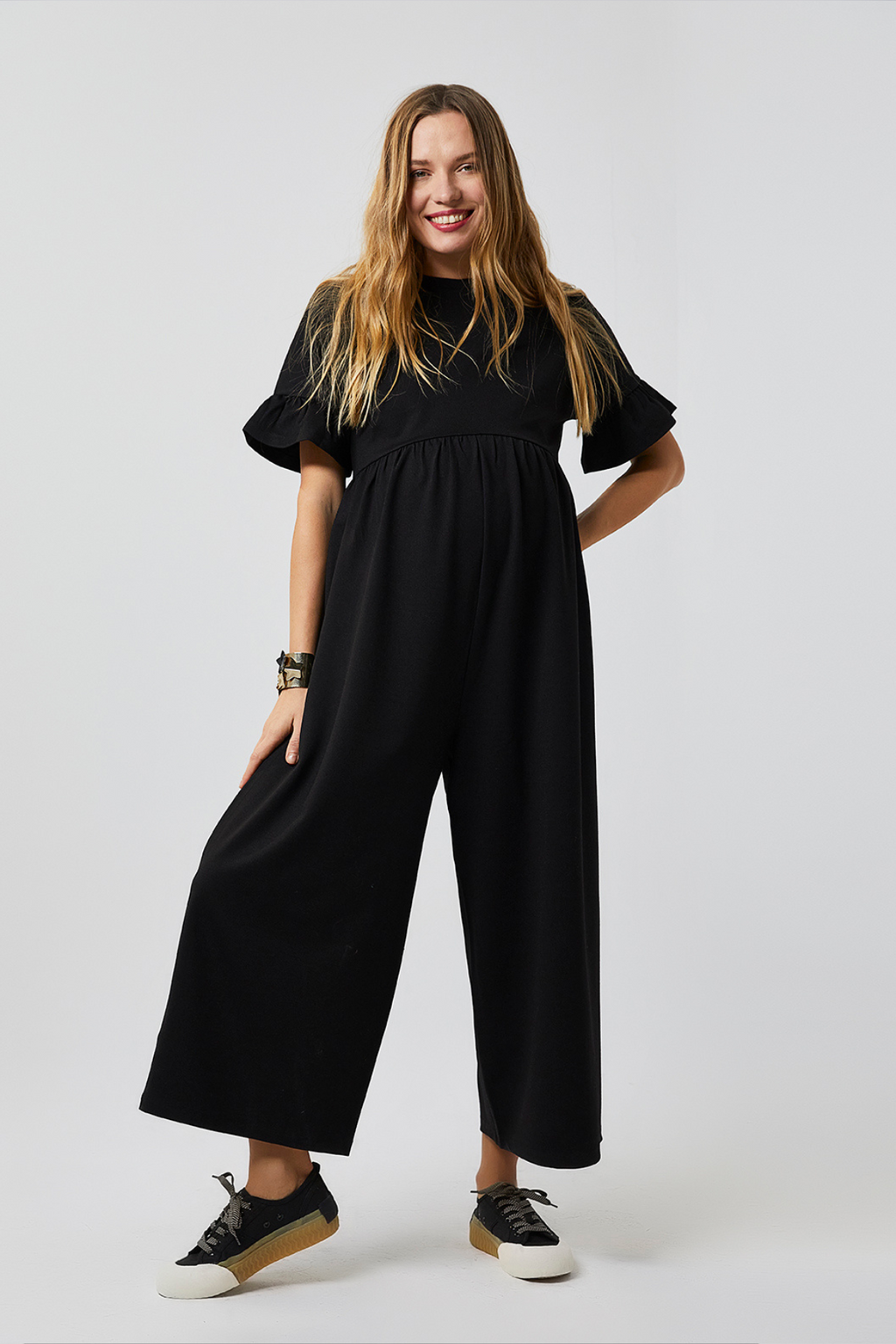 Lilyana Hamile Tulum Siyah önden görünüm