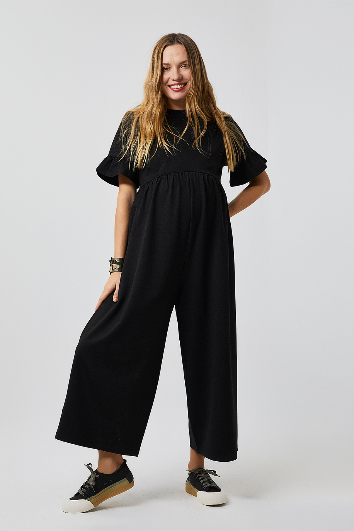 Lilyana Hamile Tulum Siyah önden görünüm