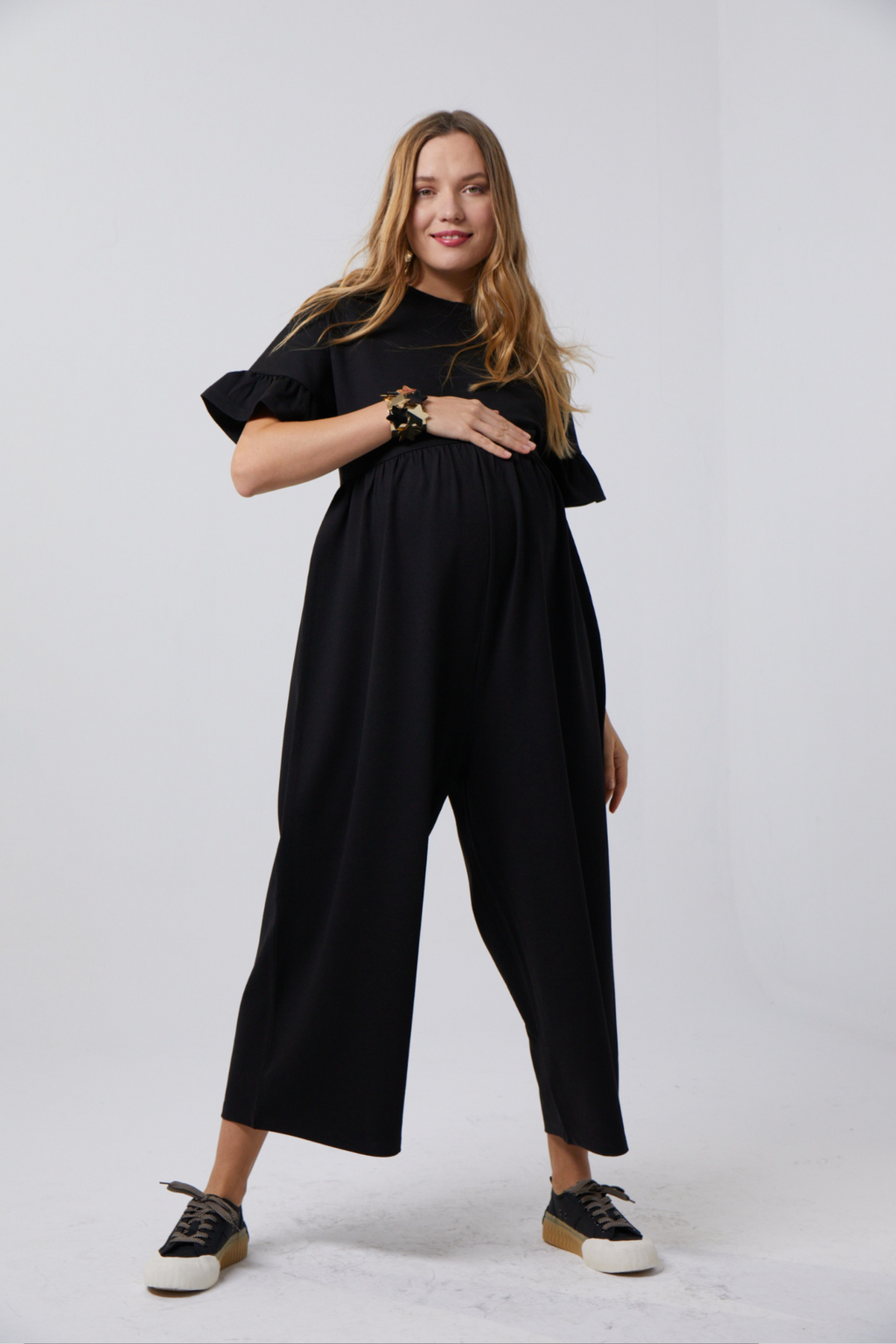 Lilyana Hamile Tulum Siyah önden görünüm