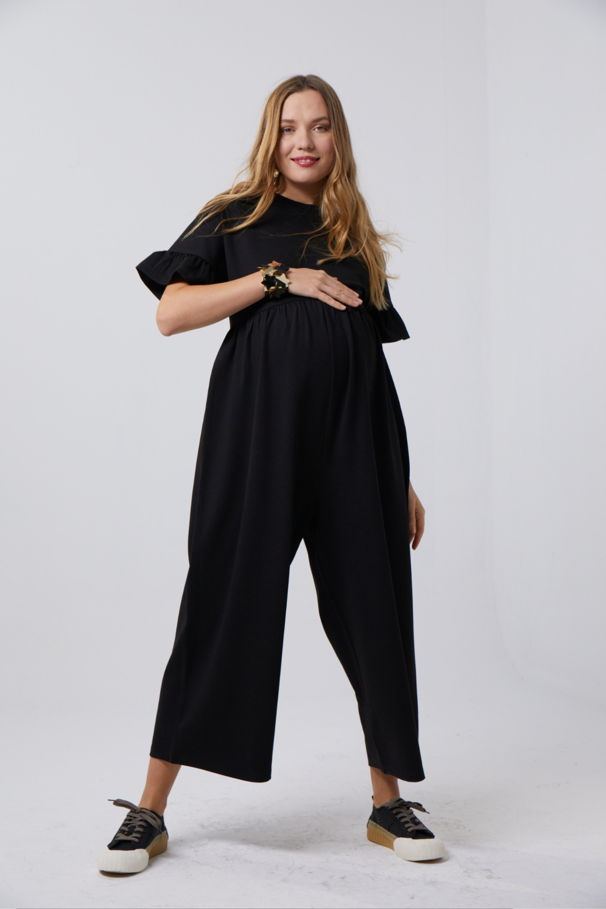 Lilyana Hamile Tulum Siyah önden görünüm