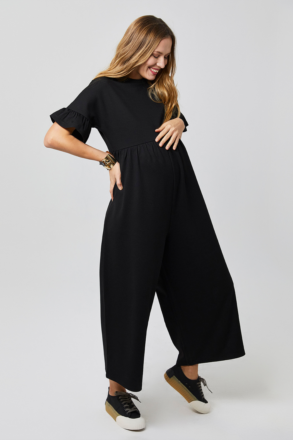 Lilyana Hamile Tulum Siyah yandan görünüm