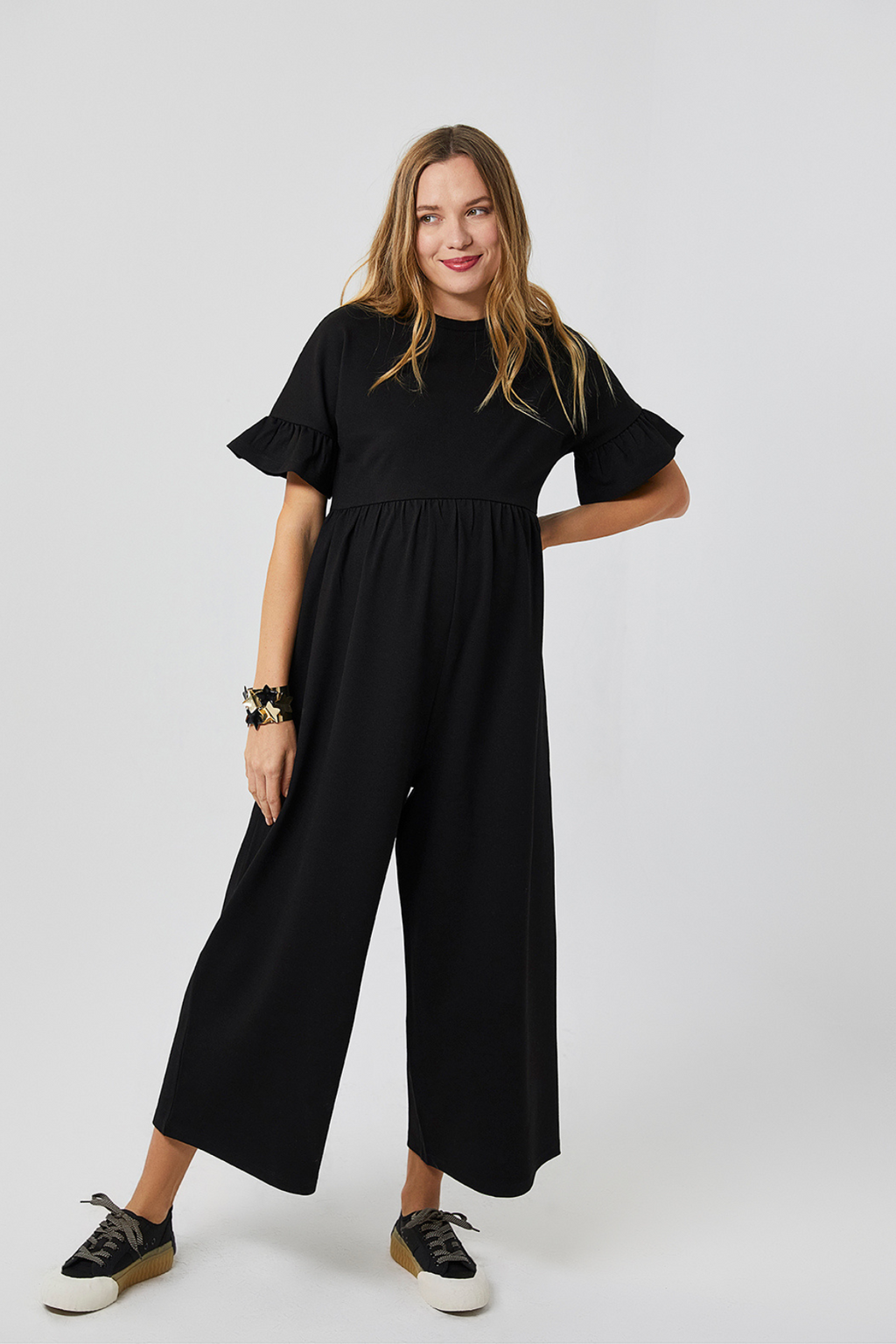 Lilyana Hamile Tulum Siyah önden görünüm