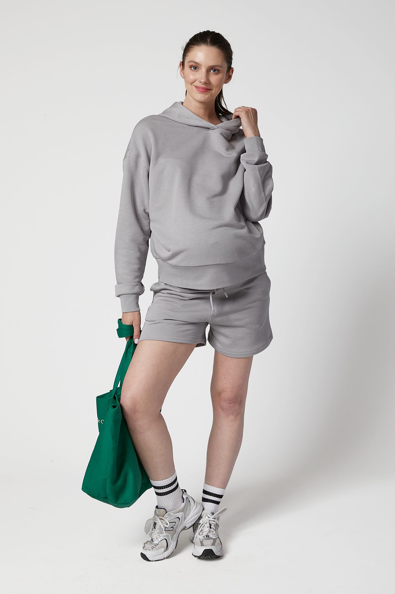 Mateo Hamile Şort Takım gri önden görünüm