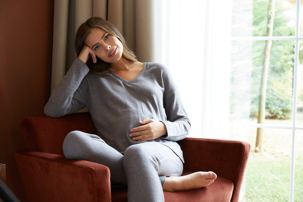 Serena Yumuşak Dokulu Hamile Üst gri önden görünüm