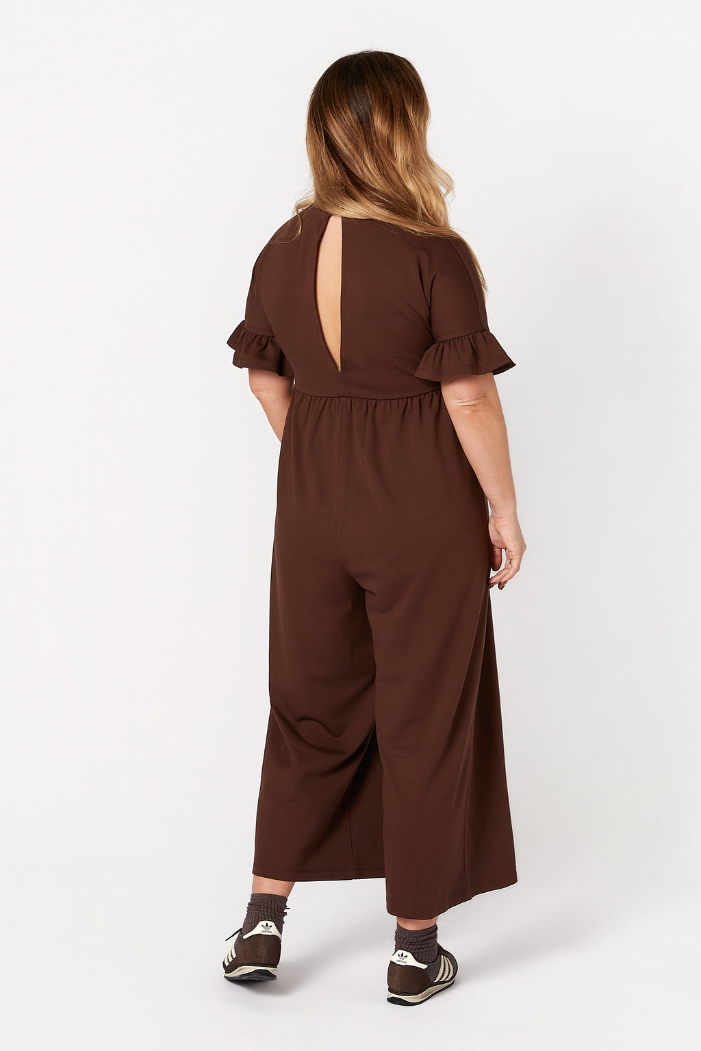 Lilyana Hamile Tulum Kahverengi arkadan görünüm