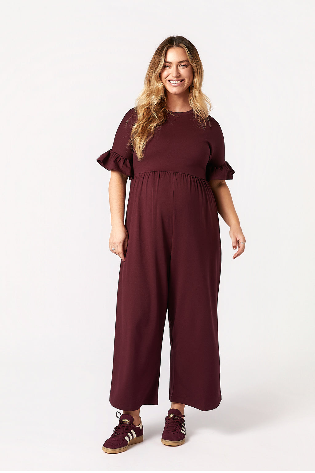 Lilyana Hamile Tulum Bordo önden görünüm