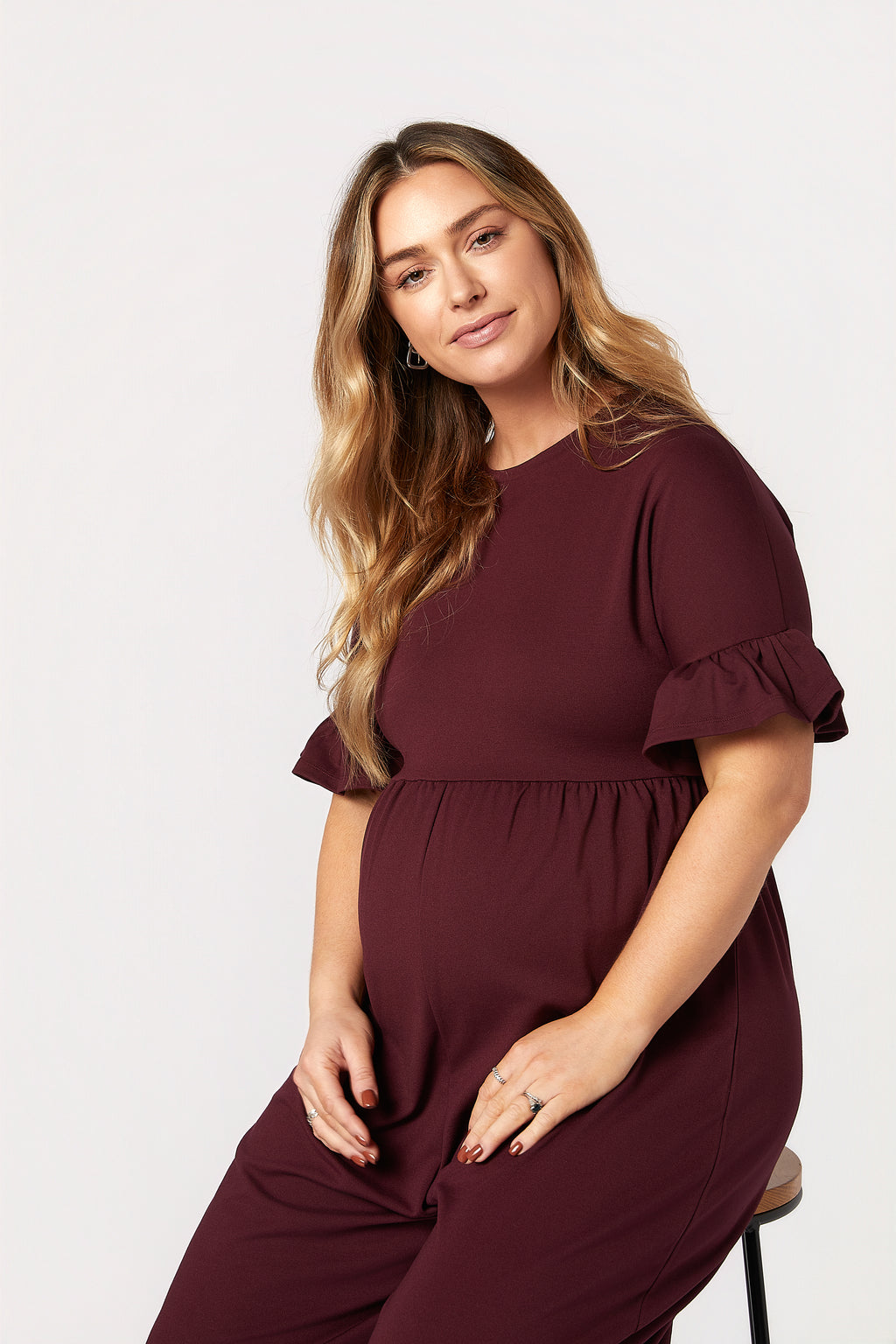 Lilyana Hamile Tulum Bordo önden görünüm