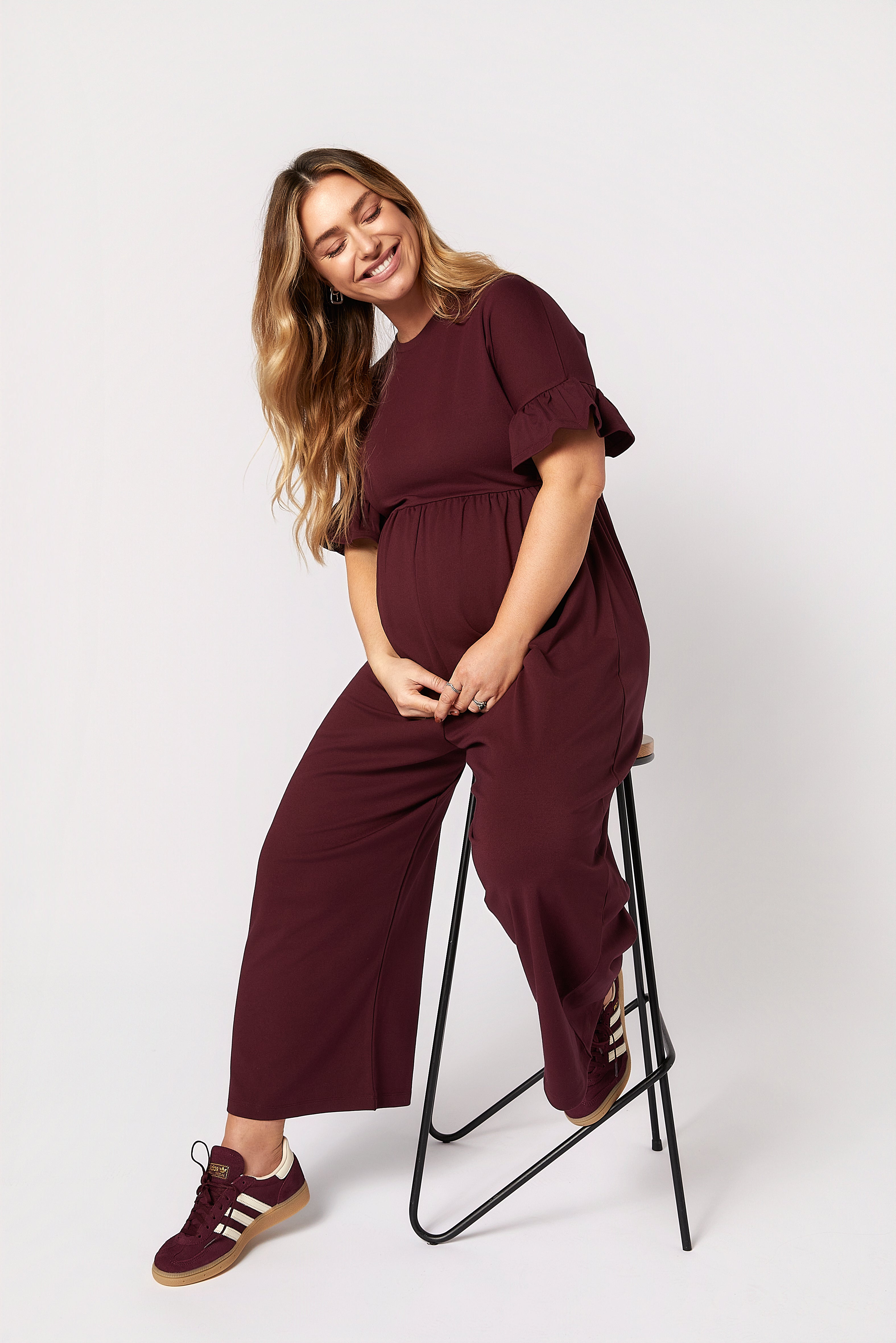 Lilyana Hamile Tulum Bordo önden görünüm