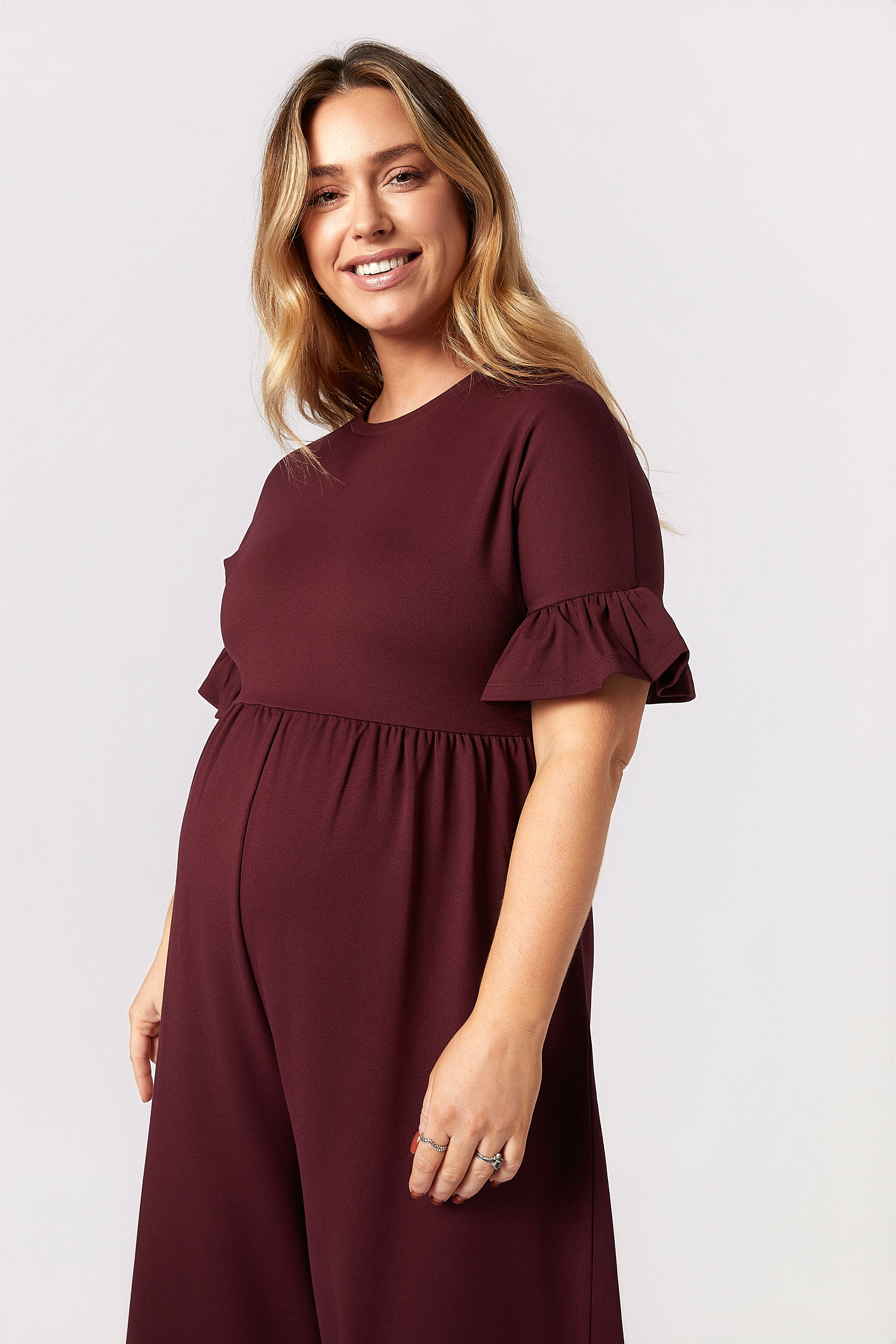 Lilyana Hamile Tulum Bordo yandan görünüm