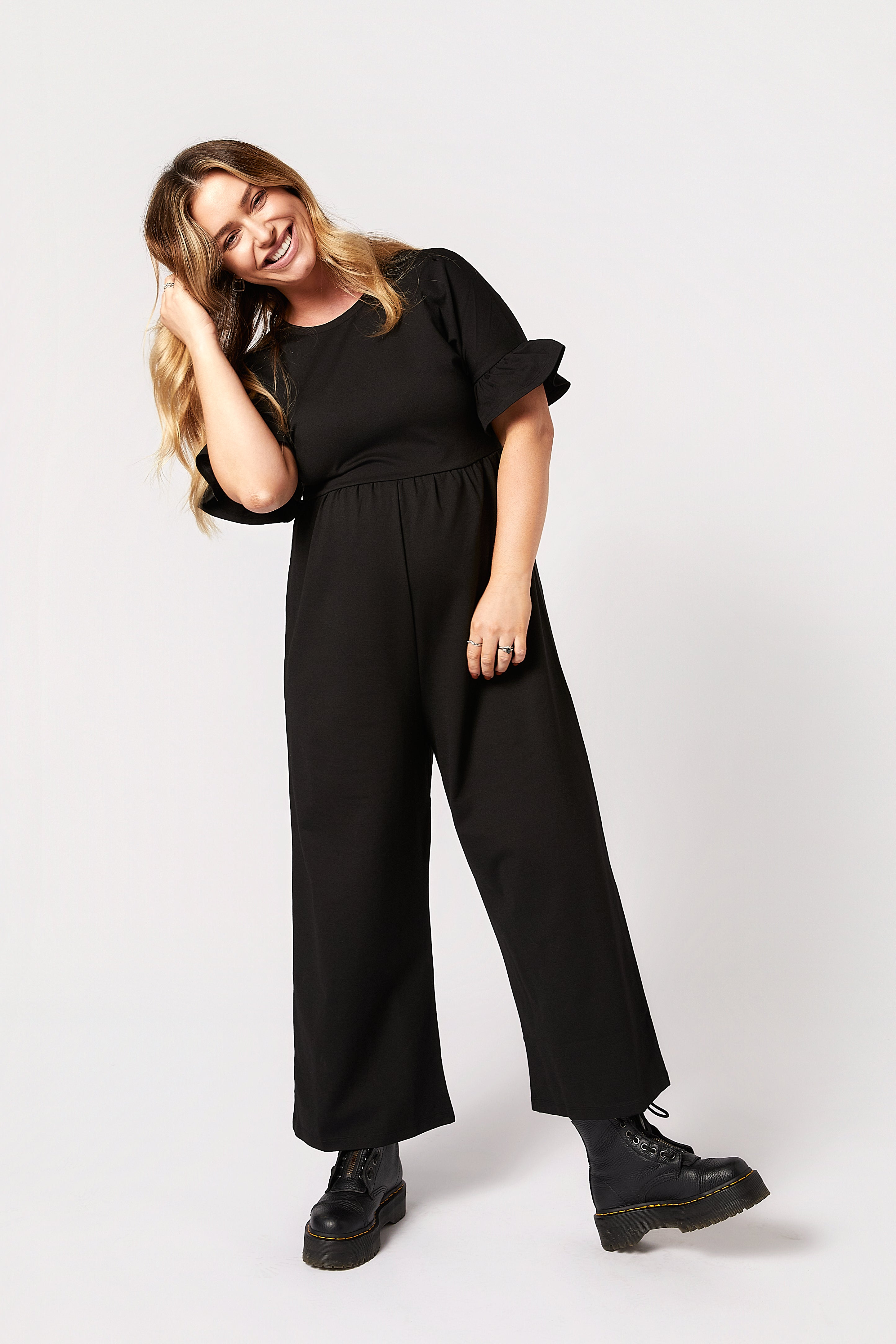 Lilyana Hamile Tulum Siyah önden görünüm