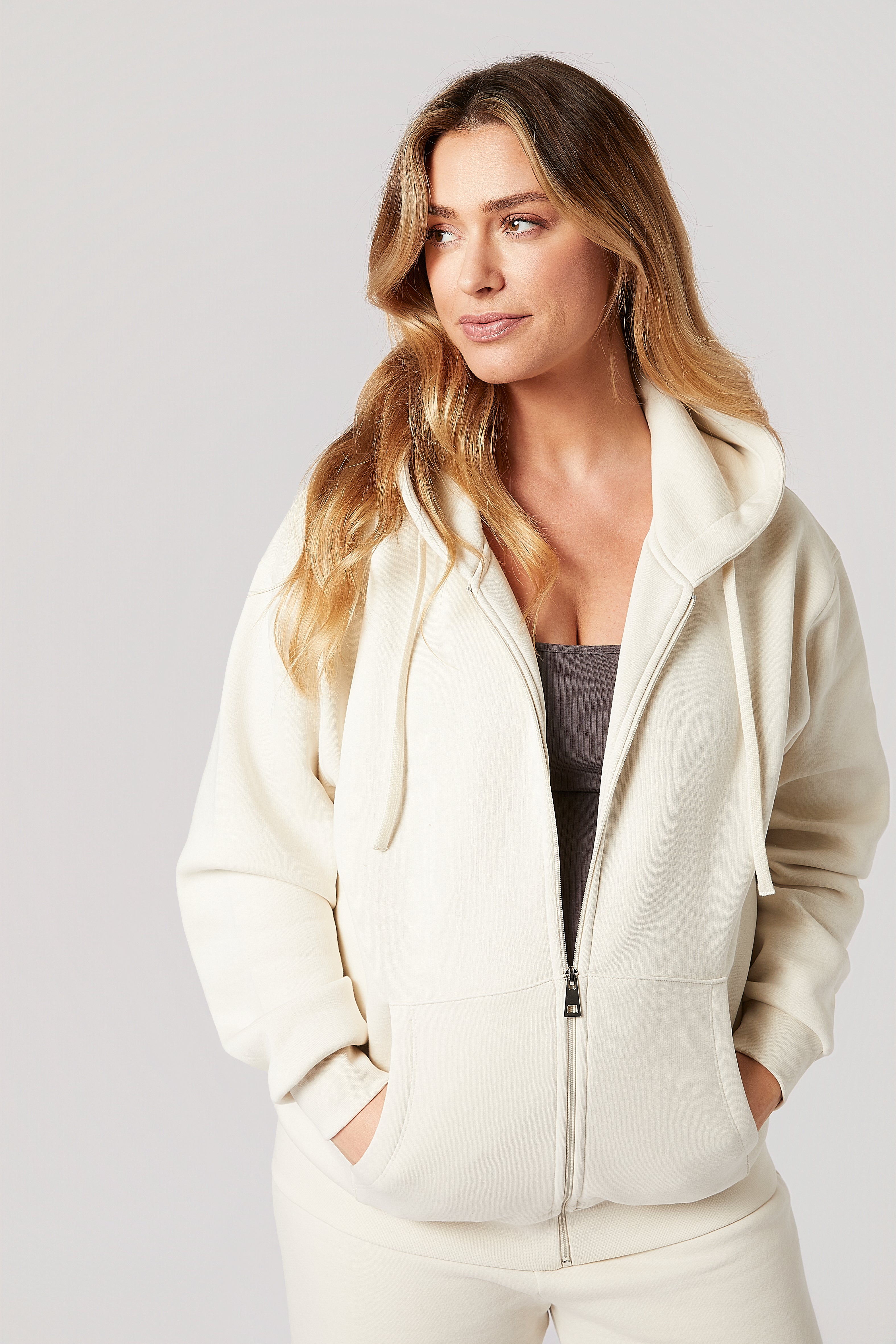 Rachel Hamile Eşofman Takımı bej önden görünüm