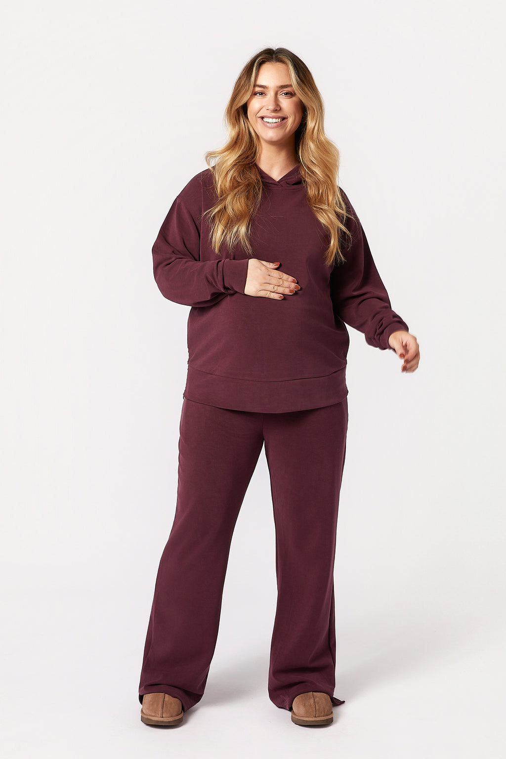 Willow Modal Hamile Eşofman Takımı Bordo önden görünüm
