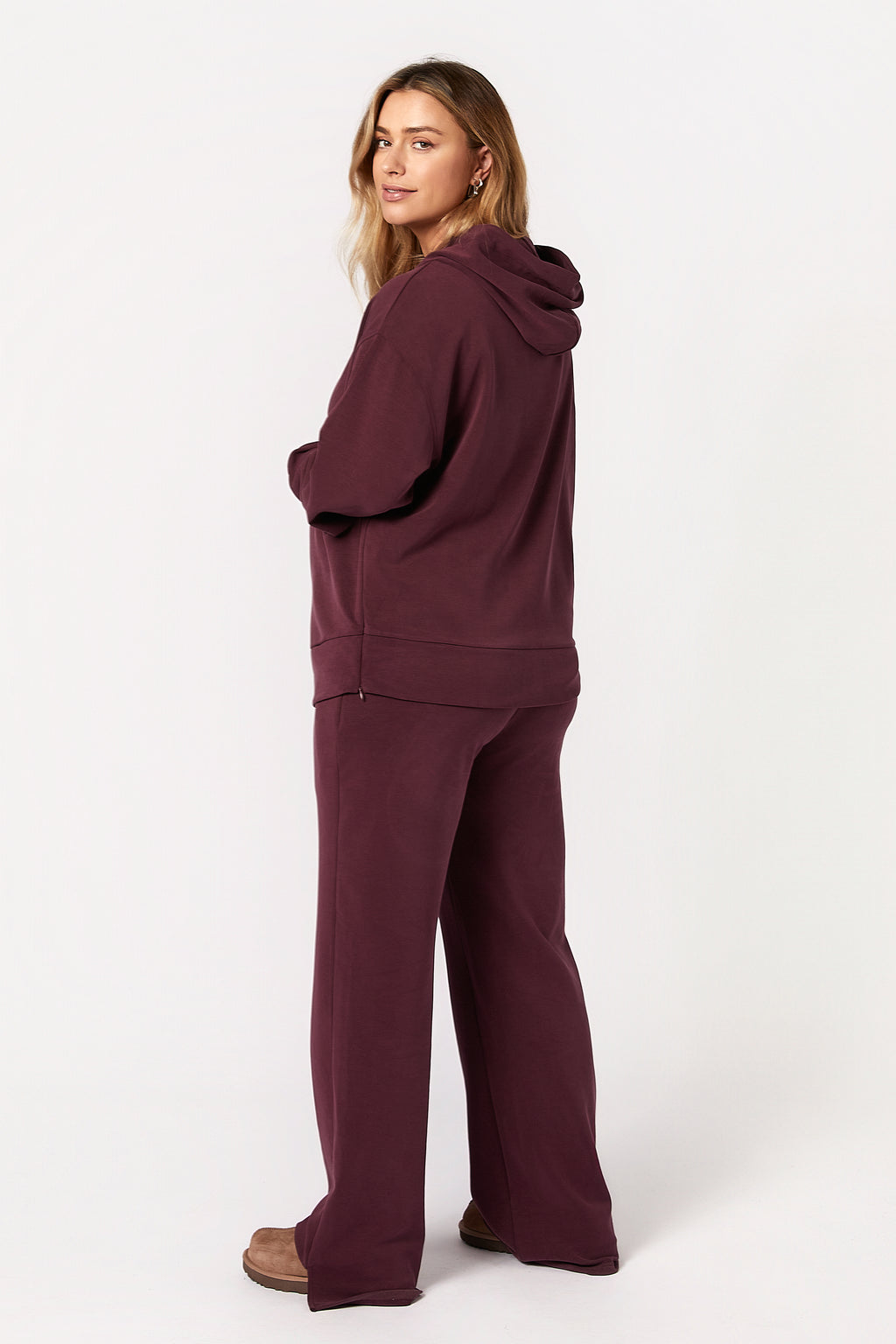 Willow Modal Hamile Eşofman Takımı Bordo arkadan görünüm