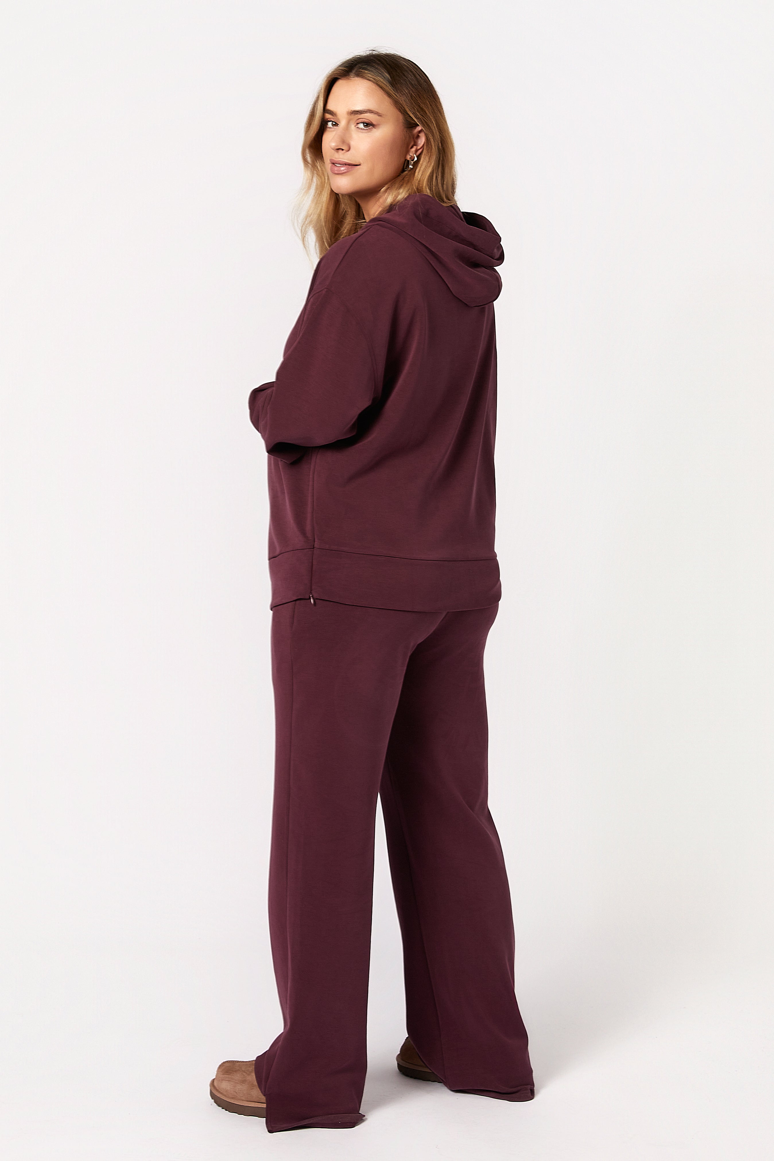 Willow Modal Hamile Eşofman Takımı Bordo arkadan görünüm