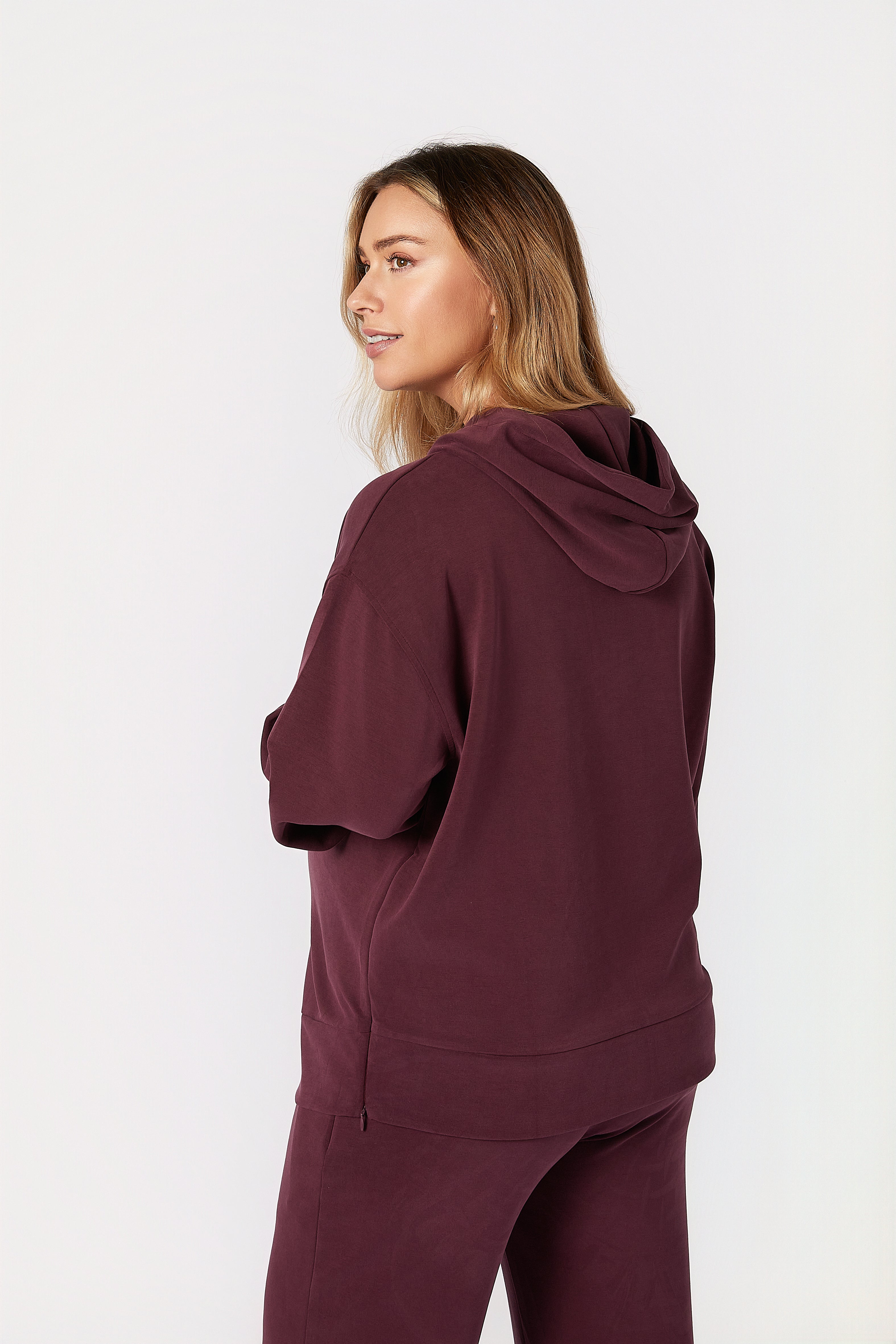 Willow Modal Hamile Eşofman Takımı Bordo arkadan görünüm