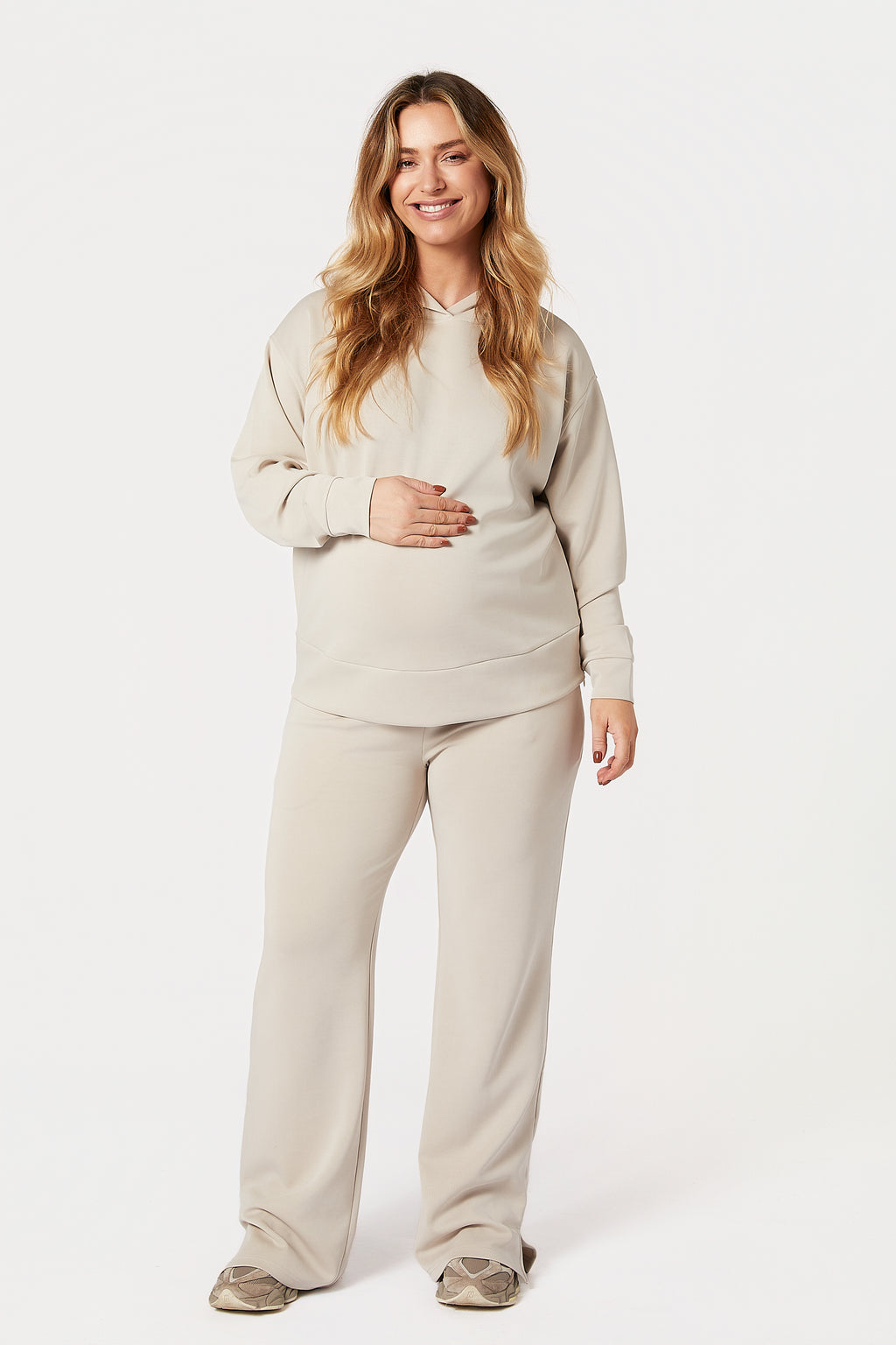 Willow Modal Hamile Eşofman Takımı Bej önden görünüm