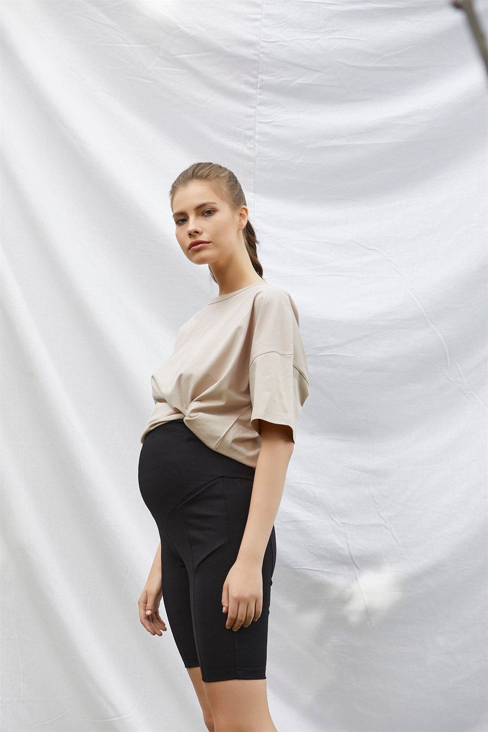 Lola Biker Hamile Tayt siyah yandan görünüm