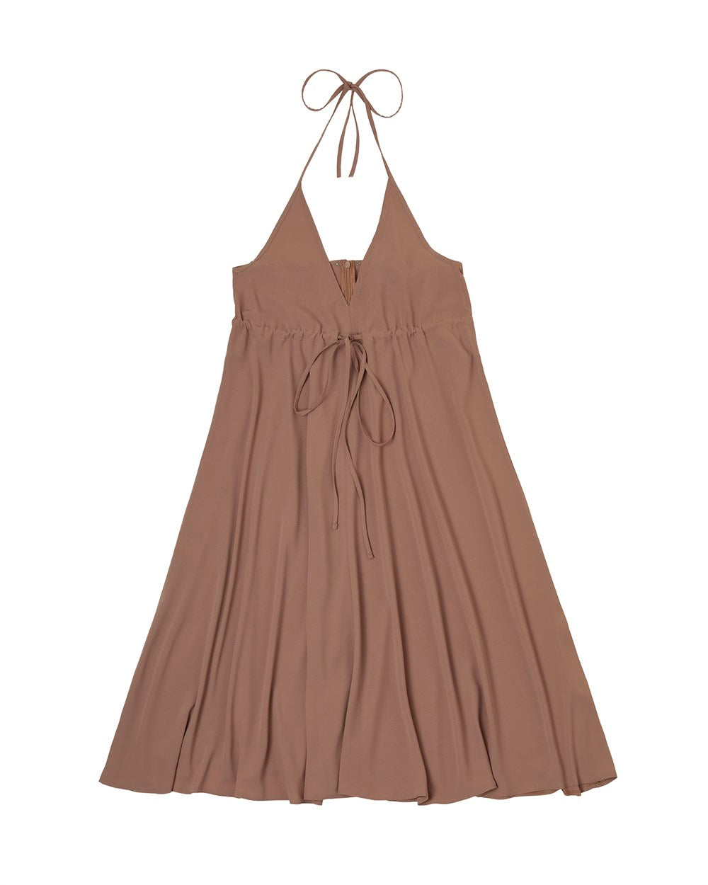 Bella ip askılı saten hamile elbise somon önden görünüm